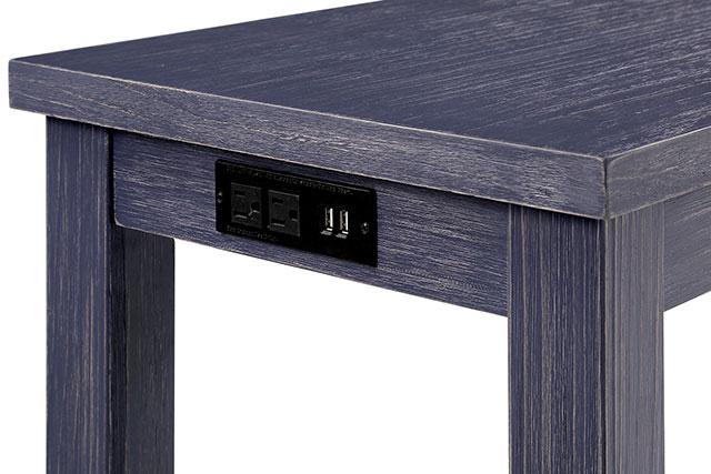CAERLEON Juego de mesa alta de 3 piezas, azul