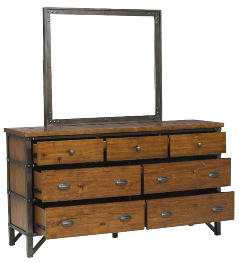Cómoda Holverson en marrón rústico y bronce de cañón 1715-5