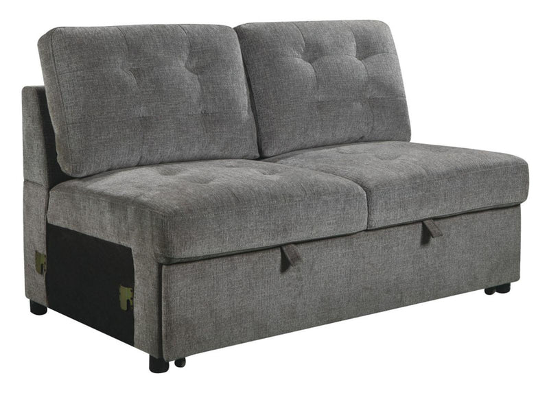Sofá de dos plazas sin brazos Logansport con cama extraíble en gris 9401GRY-2A