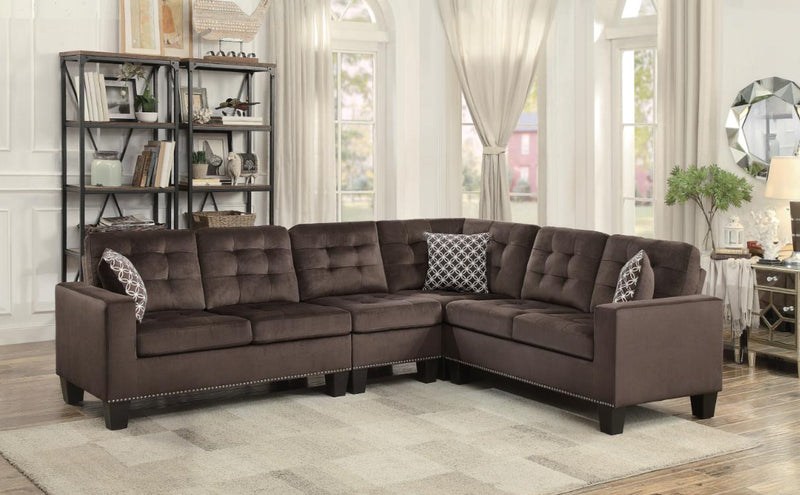 Seccional reversible Lantana de 2 piezas en chocolate 9957CHSC