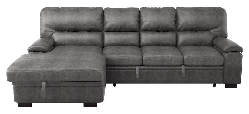 Seccional Míchigan con sofá cama y chaise izquierdo en gris oscuro 9407DG2LC3R