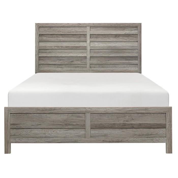Cama Mandan Full Panel en Gris Desgastado 1910GYF-1