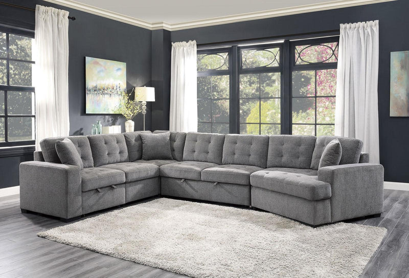Sofá de dos plazas sin brazos Logansport con cama extraíble en gris 9401GRY-2A