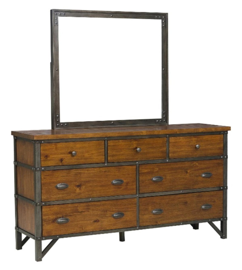 Cómoda Holverson en marrón rústico y bronce de cañón 1715-5