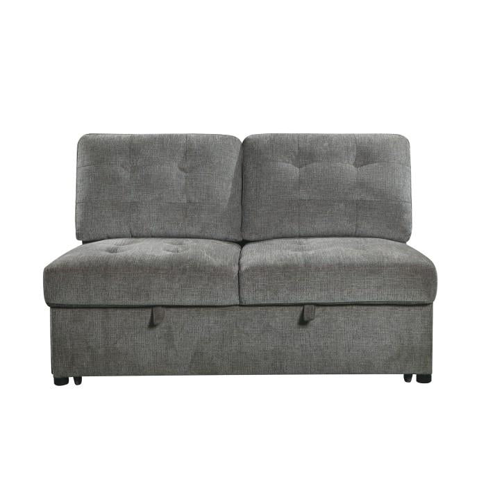 Sofá de dos plazas sin brazos Logansport con cama extraíble en gris 9401GRY-2A