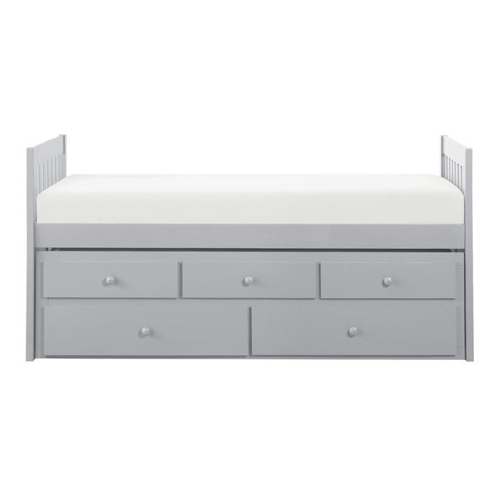 Cama nido doble/doble Orión con 2 cajones en gris B2063PR-1