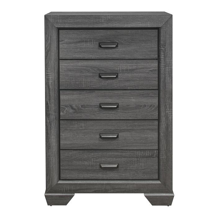 Cómoda de 5 cajones Beechnut en gris 1904GY-9