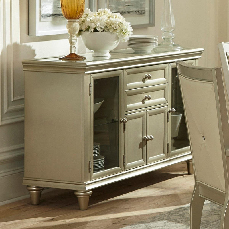 Servidor Celandine con inserto de vidrio en plateado 1928-40NG