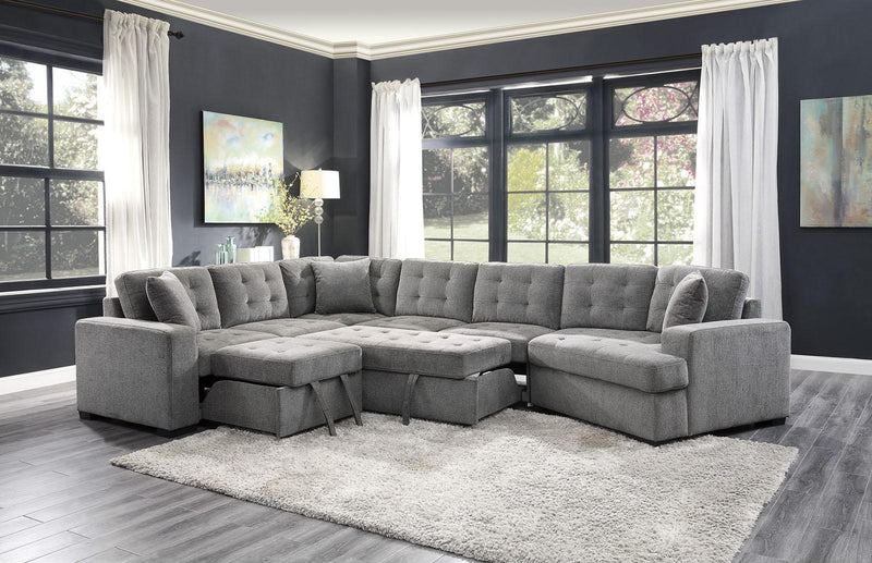 Sofá de dos plazas sin brazos Logansport con cama extraíble en gris 9401GRY-2A