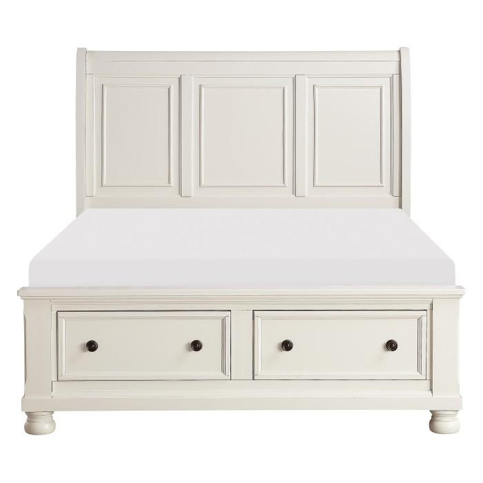 Cama Plataforma Trineo con Almacenamiento Queen Laurelin en Blanco 1714W-1