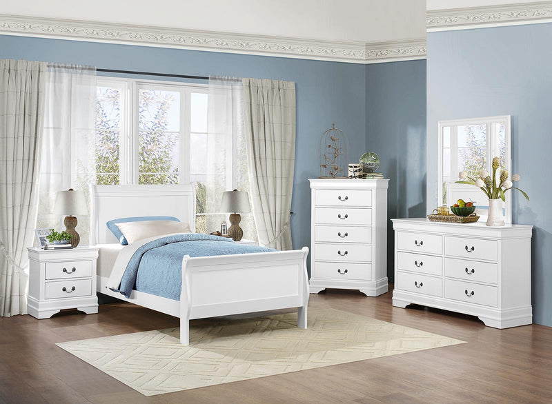 Cama trineo doble Mayville en blanco 2147TW-1