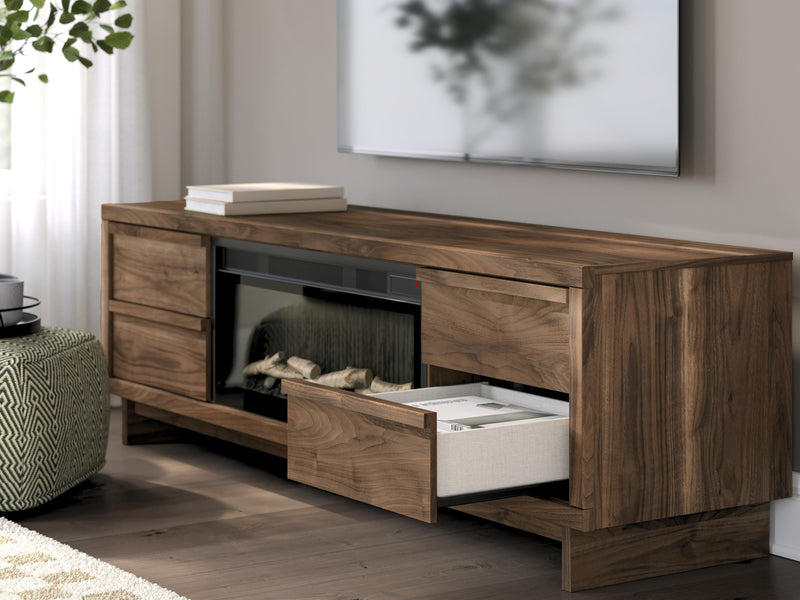 Mueble para TV Zadilyn de 72" con chimenea eléctrica