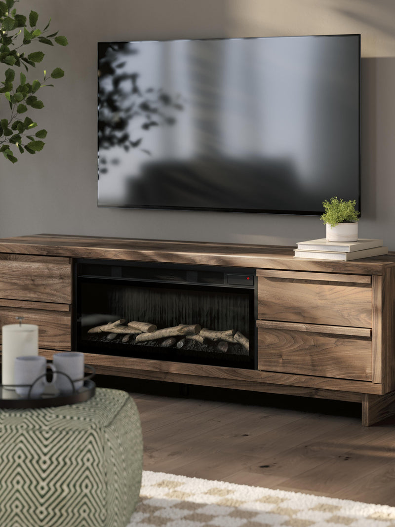 Mueble para TV Zadilyn de 72" con chimenea eléctrica