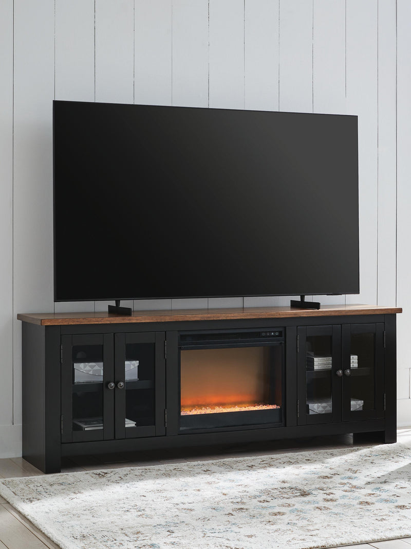 Mueble para TV de 76" Wildenauer con chimenea eléctrica