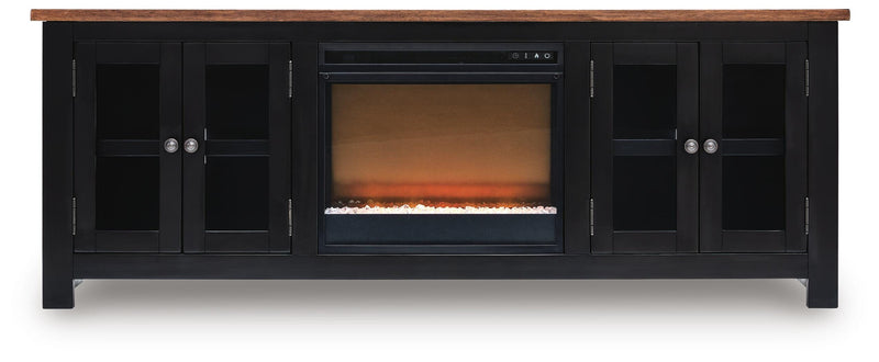 Mueble para TV de 76" Wildenauer con chimenea eléctrica