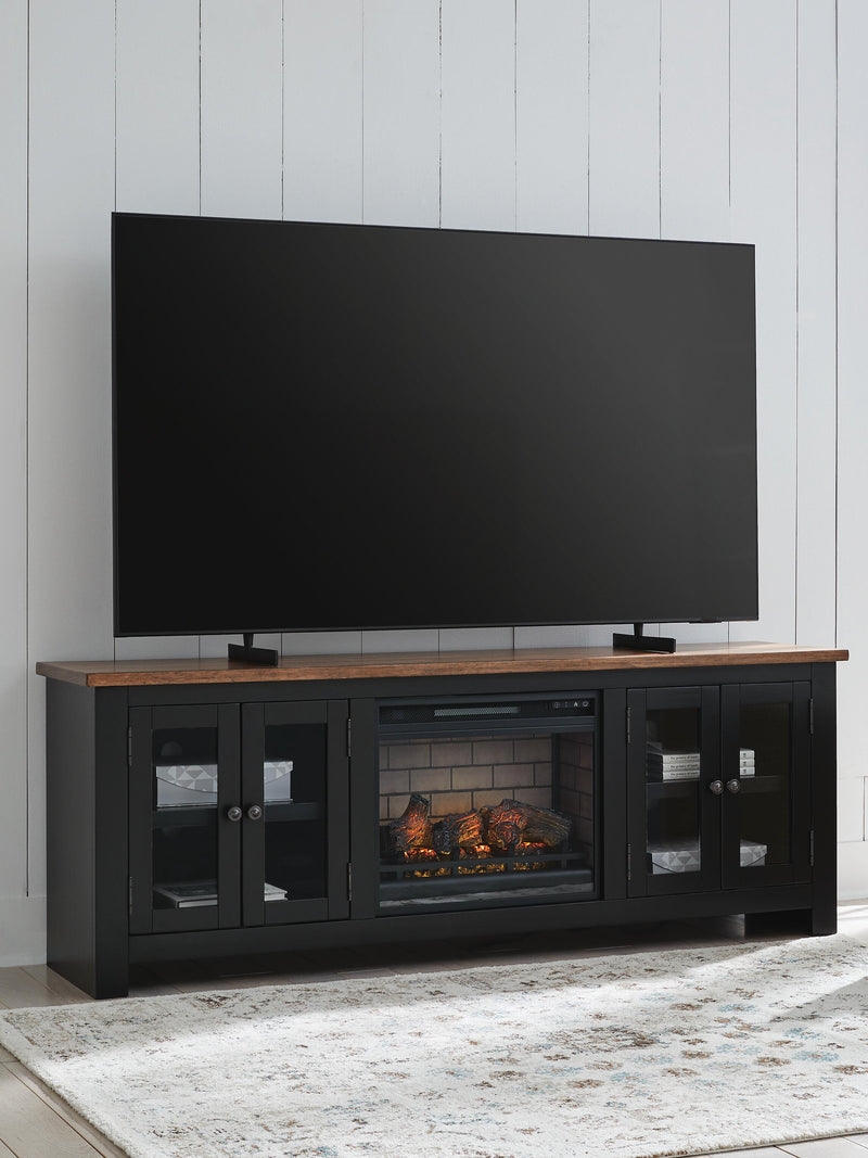 Mueble para TV de 76" Wildenauer con chimenea eléctrica