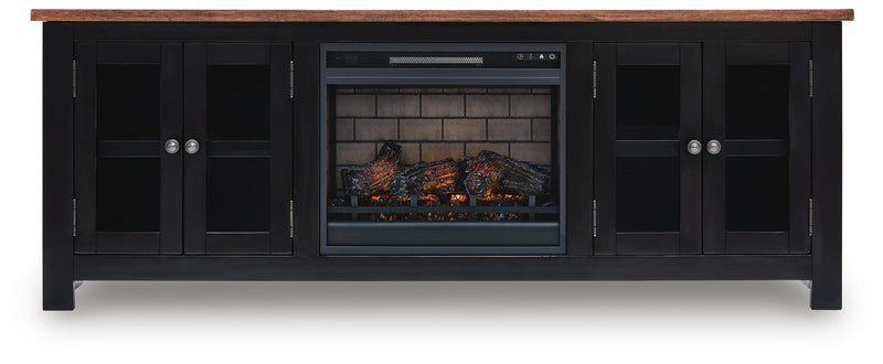 Mueble para TV de 76" Wildenauer con chimenea eléctrica