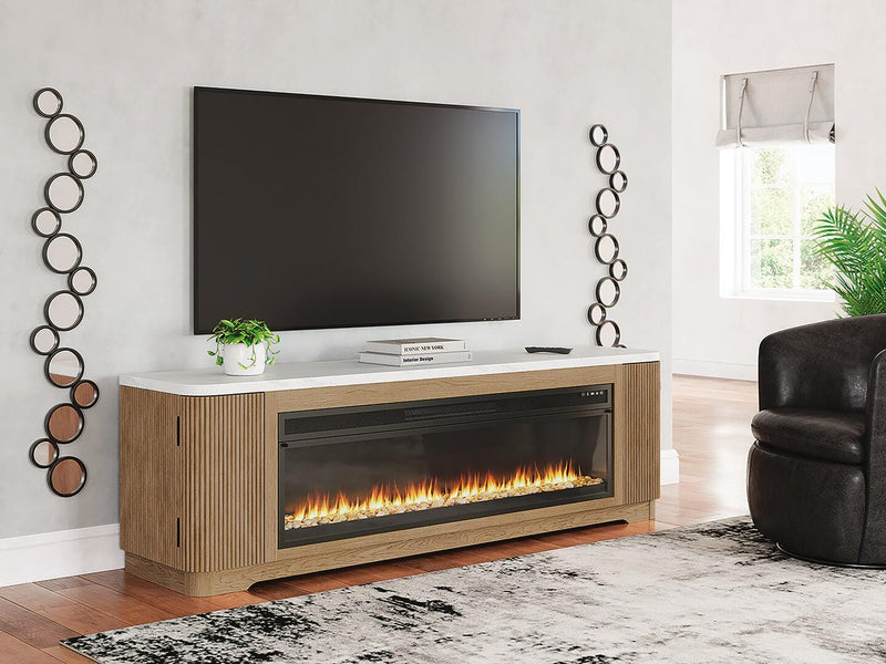Mueble de TV Camdill de 80" con chimenea eléctrica
