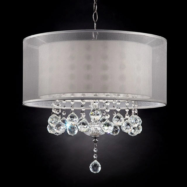 Lámpara de techo de 19" de alto, cristal colgante