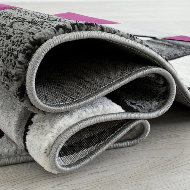 Alfombra de área Niksar gris/púrpura de 5' x 7'
