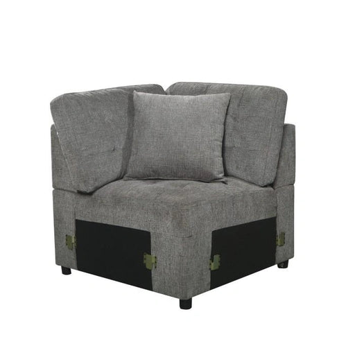 Asiento de esquina Logansport con 1 almohada en gris 9401GRY-CR