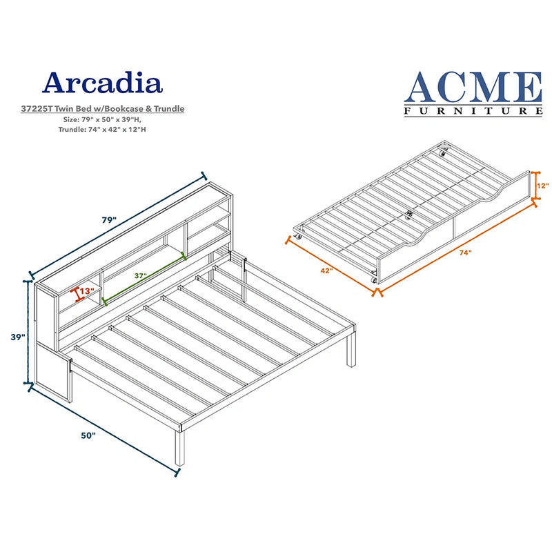 Twin Bed w/Trundle (Twin) & Storage