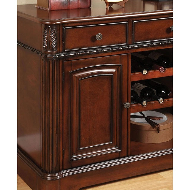 Mesa de comedor antigua Georgetown en cerezo con pedestal doble
