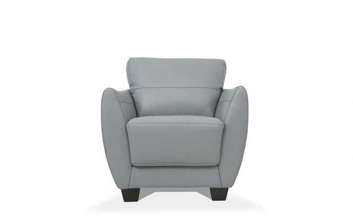 Sillón Valeria de piel aguamarina