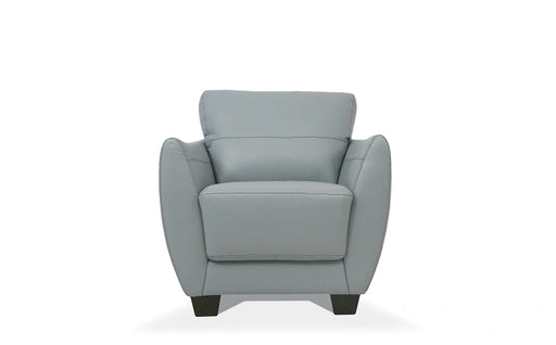 Sillón Valeria de piel aguamarina