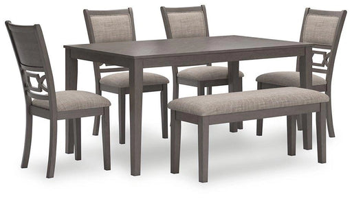 Mesa de comedor y 4 sillas y banco Wrenning (Juego de 6)