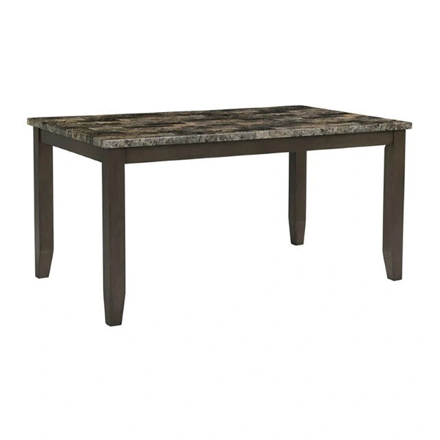 Juego de comedor Adia de 7 piezas, gris y marrón