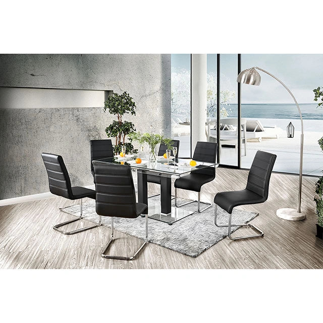 Mesa de comedor Richfield negra/cromada