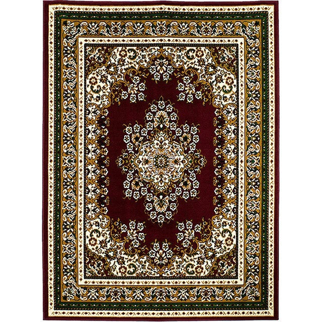 SHINTA Alfombra de 1.52m x 2.44m color Borgoña