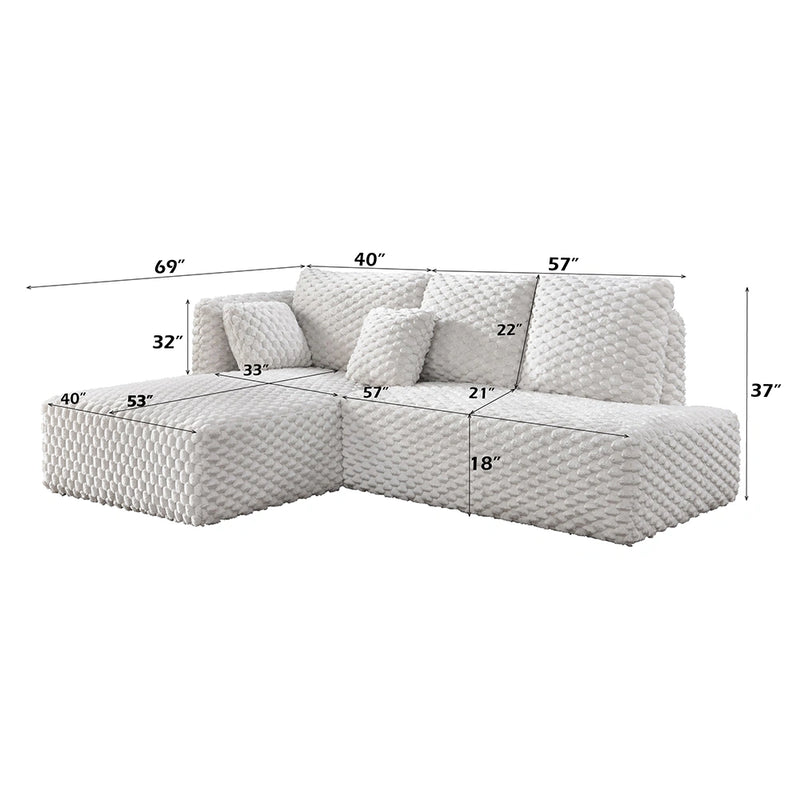 Sectional Sofa w/2Pillows