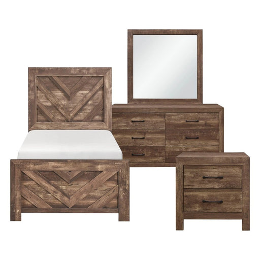 Corbin 4 & 5 Piece Twin Bed Set Oak