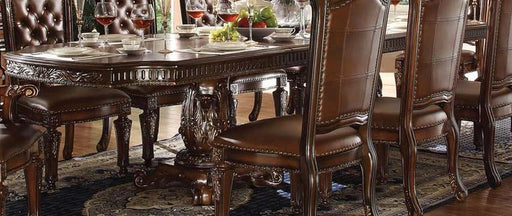 طاولة طعام أكما فيندوم بقاعدتين مع ورقتين باللون الكرزي 62000