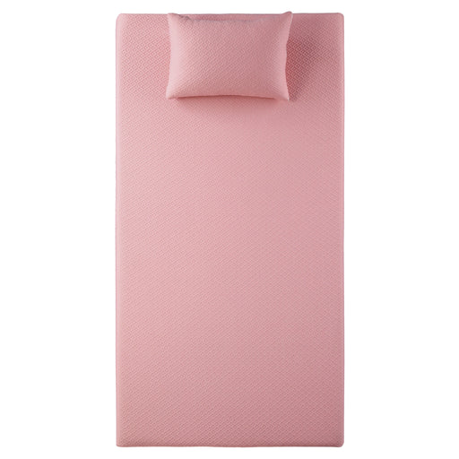 MT-PG07PKT - 7" Pink Twin Gel-Infused Memory Foam Mattress and Pillow Set