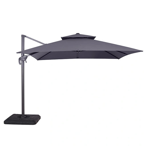 Sombrilla cuadrada Hero de 10 pies con doble techo + base grande de 37"