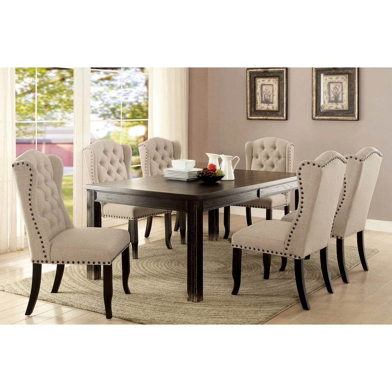 Mesa de Comedor Sania I Negra Envejecida de 72"