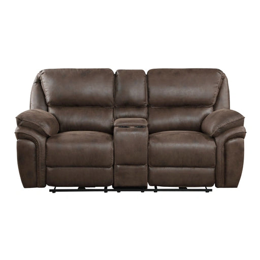 8517BRW-2PW - Sofá biplaza reclinable eléctrico doble con consola central