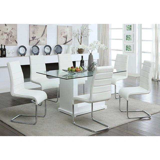 Mesa de comedor Eva blanca/transparente