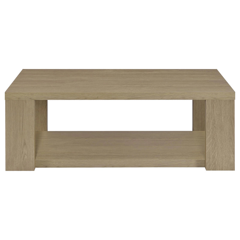 Pavone Open-Shelf Coffee and End Table Set - Latte 3-Piece Set