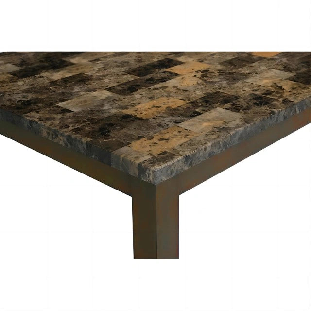 Juego de comedor Adia de 7 piezas, gris y marrón