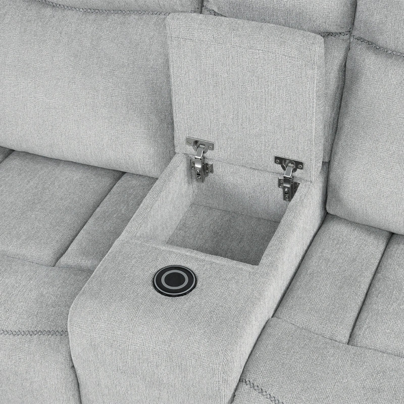Motion Loveseat w/Console & Storage Arm