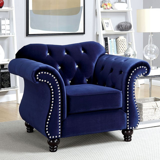 Sillón Jolanda Azul y Gris