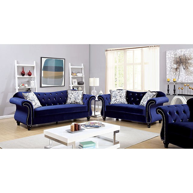 Sillón Jolanda Azul y Gris