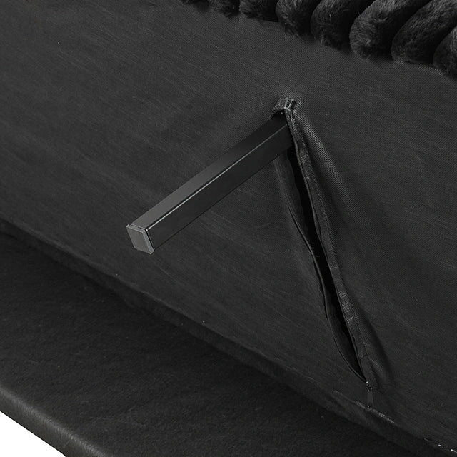 Villeneuve Sofá Cama Futón Negro, Rosa y Gris