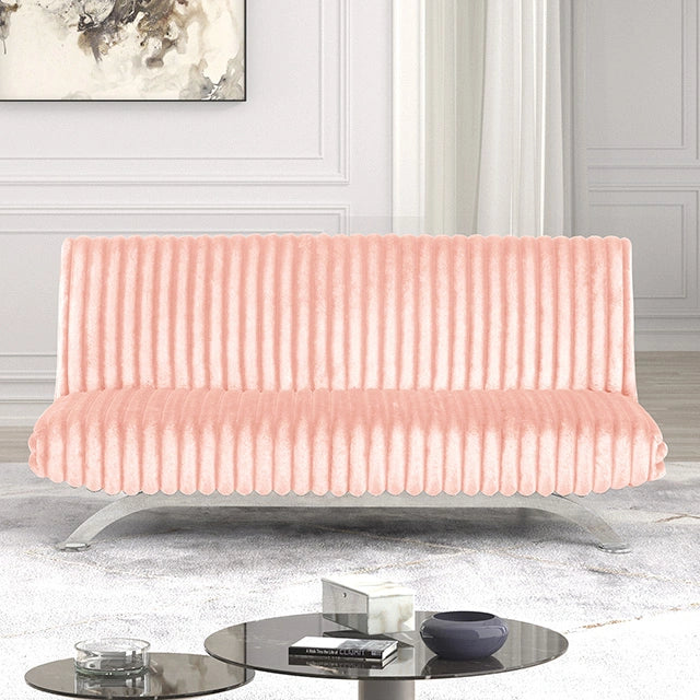 Villeneuve Sofá Cama Futón Negro, Rosa y Gris
