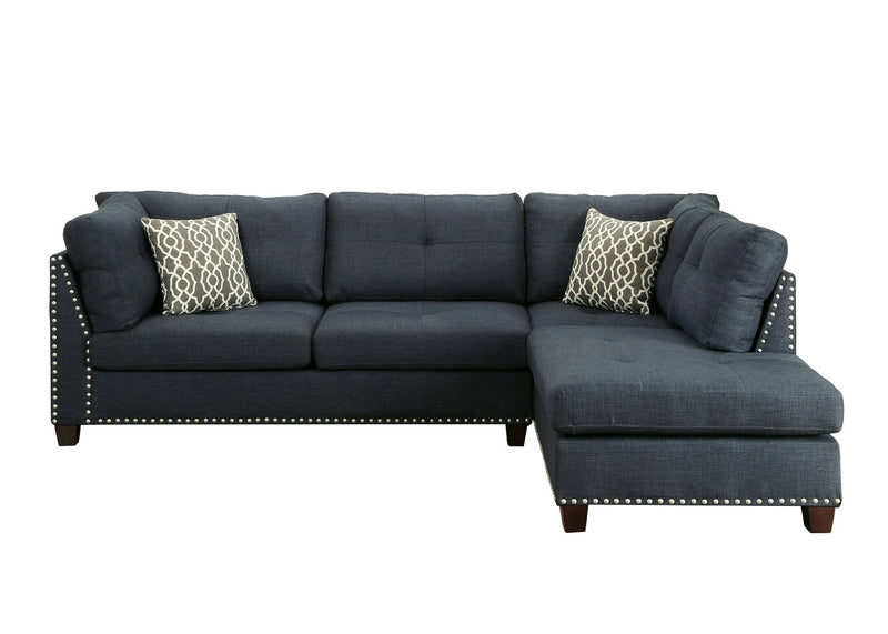 Sectional Sofa & Ottoman w/2 Pillows