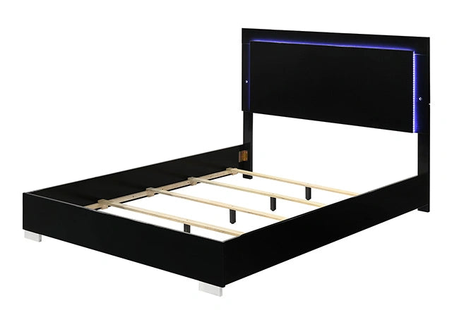 Cama extragrande Sinistra en blanco, negro y beige